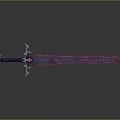 Decorative Blue Sword With Red Purple Patterns And Intricate Design