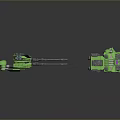 Turret Turntable Railgun Sci-fi Tower Defense Game Tower Defense Sci-fi Turret Game Turret Game Battery 3d model