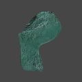 3D Rendered Green Ghost Character With Large Eyes And Open Mouth