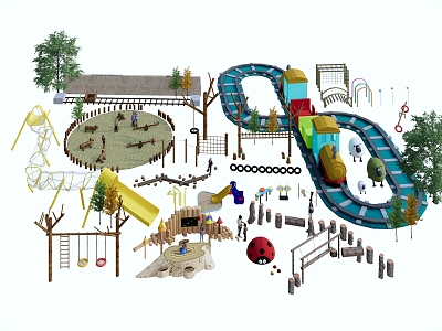 Modern amusement equipment outdoor development 3d model