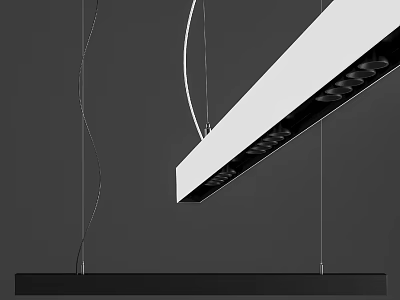 Modern Linear Pendant Chandelier With Sleek Metal Hanging Design For Interior 3d model