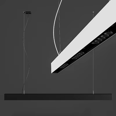 Modern Linear Pendant Chandelier With Sleek Metal Hanging Design For Interior 3d model