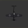 Vintage Dark Blue Fighter Aircraft Model With White Cross Insignia And Tail Markings