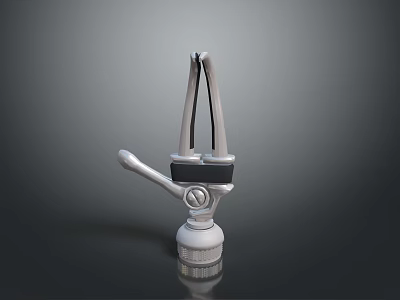 Sci-fi style mechanical arm prosthesis mechanical arm prosthesis hook claw silver metal joint bionic 3d model