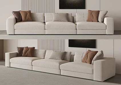 Modern three-seat sofa 3d model