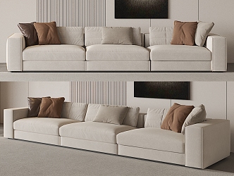 Modern three-seat sofa 3d model