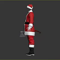 Traditional Santa Claus Costume Featuring Red White Trim and Black Belt for Holiday Celebrations