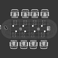 Black Oval Conference Table With White Ergonomic Chairs Laptop And Flowers