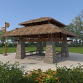 Park pavilion, rest pavilion, pavilion, Chinese pavilion, retro pavilion, national style pavilion, rest stool, park sign 3d model