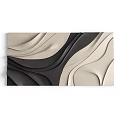 Abstract Painting With Wavy Beige And Black Textured Relief Design 3d model