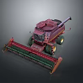 Red Combine Harvester Agricultural Machinery With Cutting Platform Grain Auger And Large Wheels