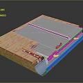 Building Joint Equipment With Wooden Substrate Gray Metal Plates And Green Fasteners