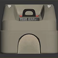 Beige Switch Panel With Two Red Buttons And Label On The Bottom