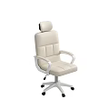 Comfortable Beige Office Chairs With High Back Armrests And Wheeled Base In Modern Indoor Workspace