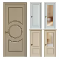 Stylish Swing Door Designs With Beige Light Blue Colors And Glass Panel Details
