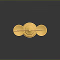 Golden Balanced Scale as Essential Household Item with Shiny Base and Reflections
