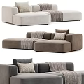 Modern Cozy Sofa Designs with Light Gray Brown Dark Gray Colors Pillows and Throw Blankets