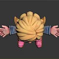 Cartoon Girl Character With Blonde Hair Blue Eyes Denim Jacket Pink Boots And Dark Background