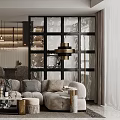 Modern Living Dining Room Interior With Cozy Sofa Coffee Table Pendant Lights And Decorative Ornaments