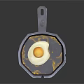 Decorative Ornament Set With Pan Shaped Fried Egg And Octagonal Oil Droplets Design