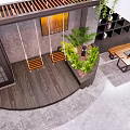 Public Office Space With Open Design Green Plants Staircase And Comfortable Seating