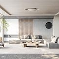 Modern Minimalist Living Room 3d model