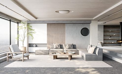 Modern Minimalist Living Room 3d model