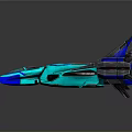 Futuristic Spacecraft Design With Sleek Blue And Gray Exterior And Aerodynamic Wings
