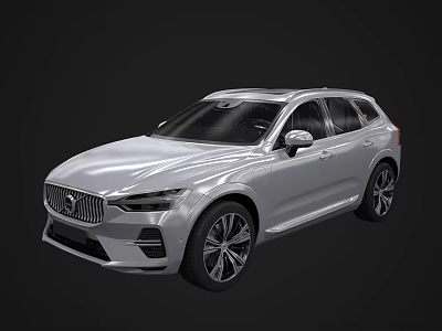 Volvo Silver SUV Modern Exterior Design With Sleek Body And Alloy Wheels 3d model