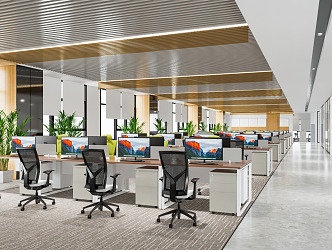 Modern public office area Open office area 3d model