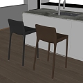 HKLiving Modern Bar Chair Leather Bar Chair 3d model