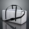 White Duffel Bag With Black Handles Adjustable Shoulder Strap And Modern Design