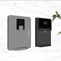 Modern Household Appliances with Black Design Digital Display Control Buttons and Green Plant Accent