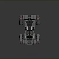 Futuristic Robotic Quadruped With Metallic Silver Body Articulated Mechanical Legs And Green Lights