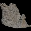 Stone and Wood Rocky Formation with Human Figure Standing on Natural Structure