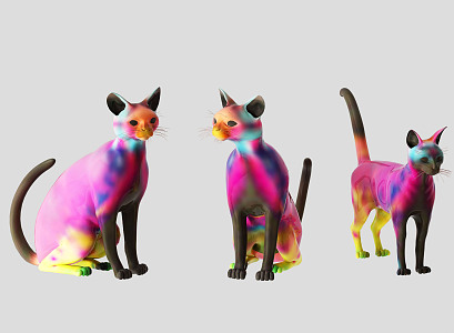 Modern decoration cat 3d model