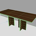 Modern Brown Rectangular Dining Table With Unique Supportive Legs For Contemporary Home Interior