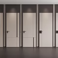 Modern Hinged Doors Interior Design With Sleek Panels And Metallic Handles 3d model