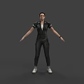 Game Movie Character Wearing Glasses Headset Microphone Military Jacket With Patches And White Shirt