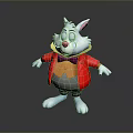 Cartoon Rabbit Character With Red Coat Yellow Bow Tie And Smiling Expression