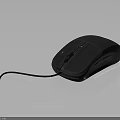 High Precision Ergonomic Wired Computer Mouse With Sleek Black Design For Office And Home Use 3d model