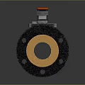 Sturdy Black Ball Valve With Orange Handle And Flanged Metal Connections