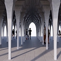 Modern Corridor Urban Public Structures 3d model