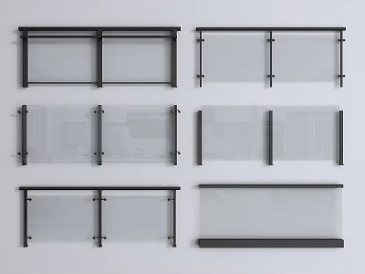 Balustrade Glass Railing Glass Guardrail Balcony Guardrail Public Railing Fence Safety Guardrail 3d model