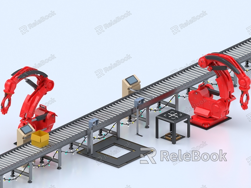 Mechanical arm assembly line workshop conveyor belt workshop industrial equipment logistics production line production line model