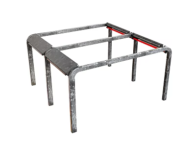 Outdoor Garden Pavilion With Gray Metal Frame And Simple Modern Design 3d model