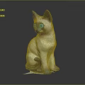 Siamese Cat Figurine With White Body Blue Eyes Ears Tail Paws Sitting On Black Background
