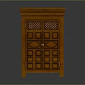 Traditional Wooden Cabinet With Double Doors Diamond And Square Panel Design Flat Top Solid Wood