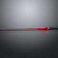 Red Long Handled Tool With Black Grip And Metallic Shaft Design
