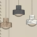 Modern Minimalist Pendant Lights With Black Brown White Marble Design Hanging In Interior